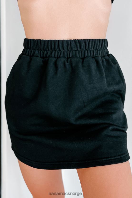 svart NanaMacs tisaya miniskjørt med buet fald 402NJ01642