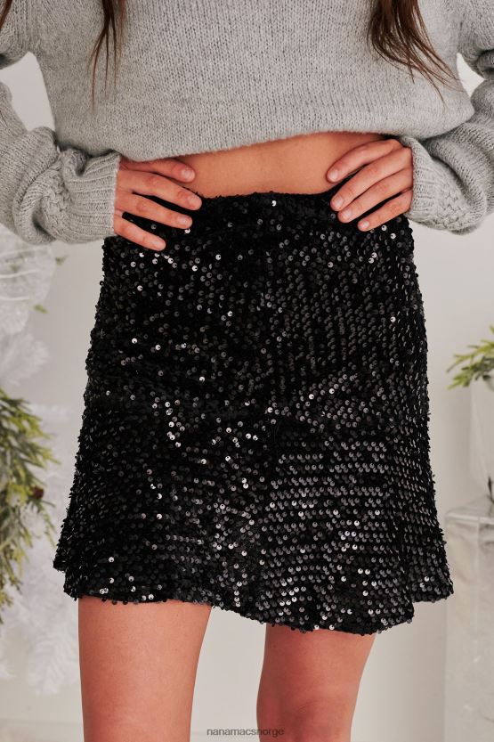 svart NanaMacs øyeblikk å skinne paljettskjørt 402NJ03310