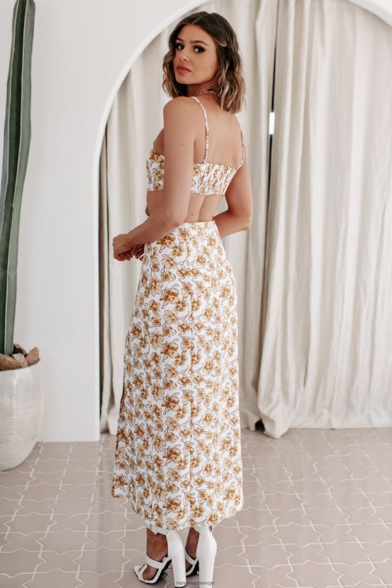 elfenbein NanaMacs nyt den kjærlighetsblomstrede midikjolen 402NJ02314