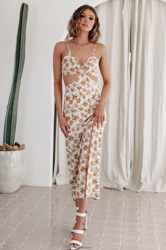 elfenbein NanaMacs nyt den kjærlighetsblomstrede midikjolen 402NJ02314