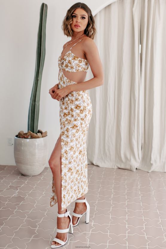 elfenbein NanaMacs nyt den kjærlighetsblomstrede midikjolen 402NJ02314