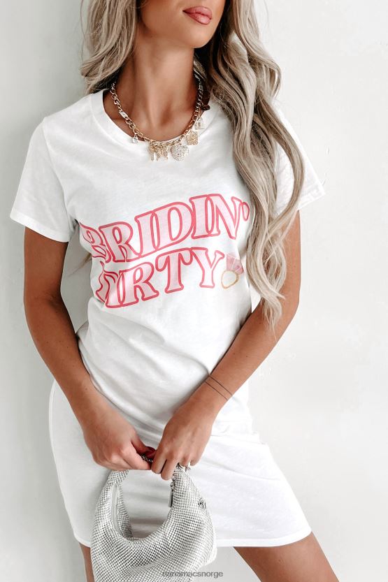 hvit NanaMacs bridin' skitten grafisk t-skjortekjole 402NJ03588