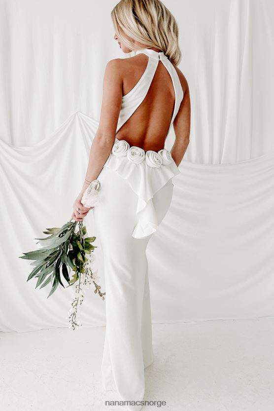 hvit NanaMacs fengslende eleganse glitter grime aftenkjole 402NJ02361