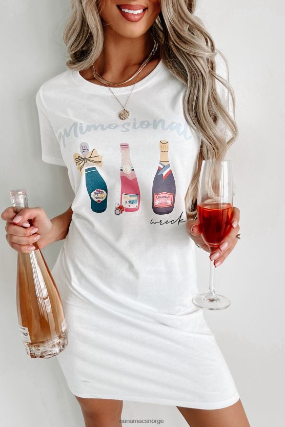 hvit NanaMacs grafisk t-skjortekjole for vraket 402NJ03600