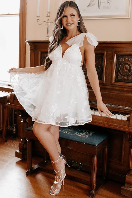 hvit NanaMacs snakk om festen floral babydoll kjole 402NJ02044