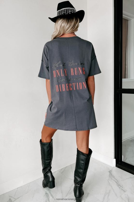 kull NanaMacs bare i én retning tosidig grafisk t-skjortekjole 402NJ01082