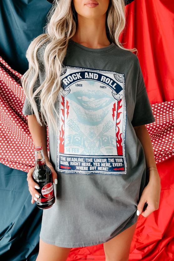 kull NanaMacs liberty rocks overdimensjonert grafisk t-skjortekjole 402NJ03571