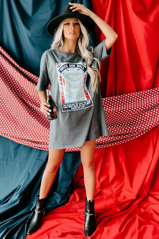 kull NanaMacs liberty rocks overdimensjonert grafisk t-skjortekjole 402NJ03571