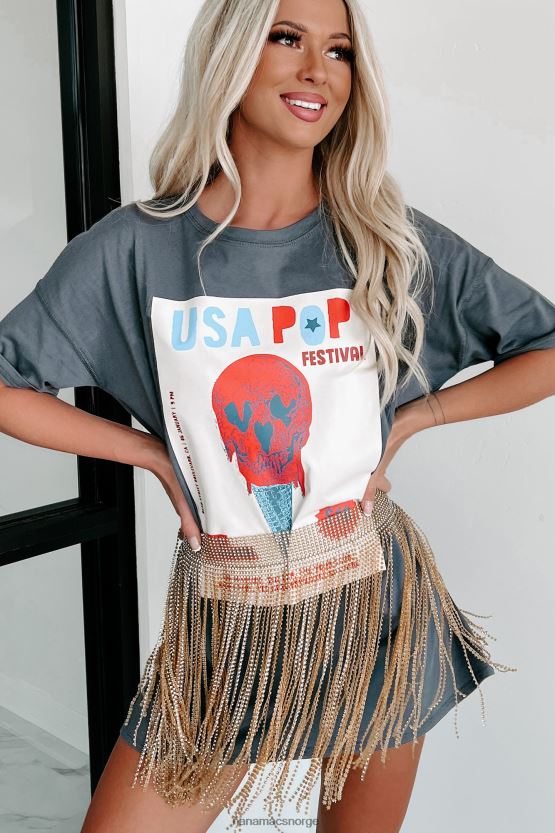 kull NanaMacs usa popfestival oversized grafisk t-skjortekjole 402NJ01902
