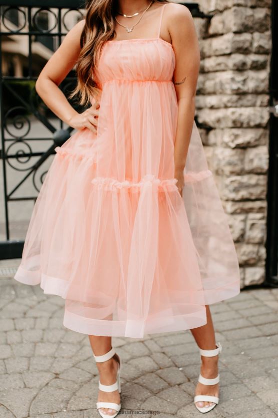 lys fersken NanaMacs kjære for meg lagdelt midikjole 402NJ01861