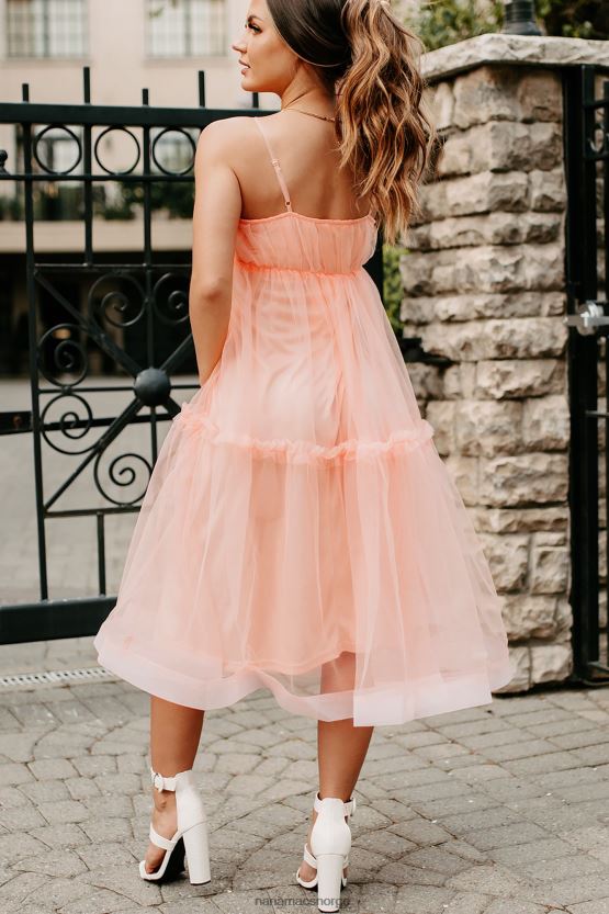 lys fersken NanaMacs kjære for meg lagdelt midikjole 402NJ01861