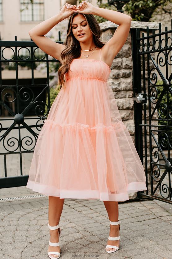 lys fersken NanaMacs kjære for meg lagdelt midikjole 402NJ01861