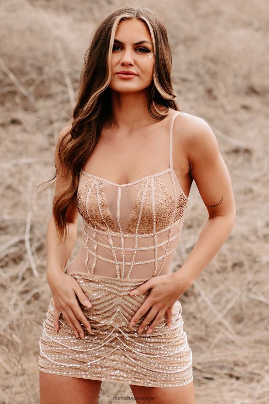 naken NanaMacs følelse ustoppelig rhinestone bodysuit kjole 402NJ01999