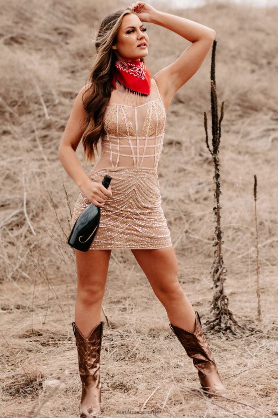 naken NanaMacs følelse ustoppelig rhinestone bodysuit kjole 402NJ01999