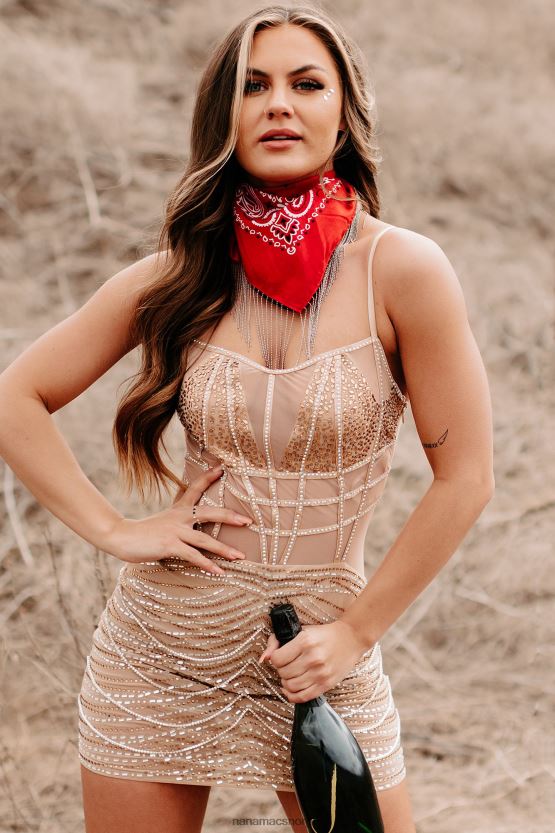 naken NanaMacs følelse ustoppelig rhinestone bodysuit kjole 402NJ01999