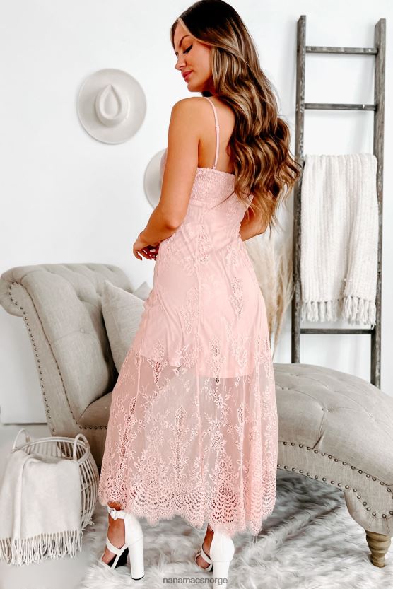 rødme NanaMacs elsker dristig heklet blonde midikjole 402NJ02312