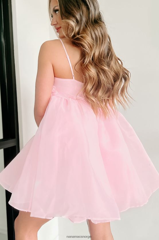 rødme rosa NanaMacs farah rynket babydoll kjole 402NJ01986