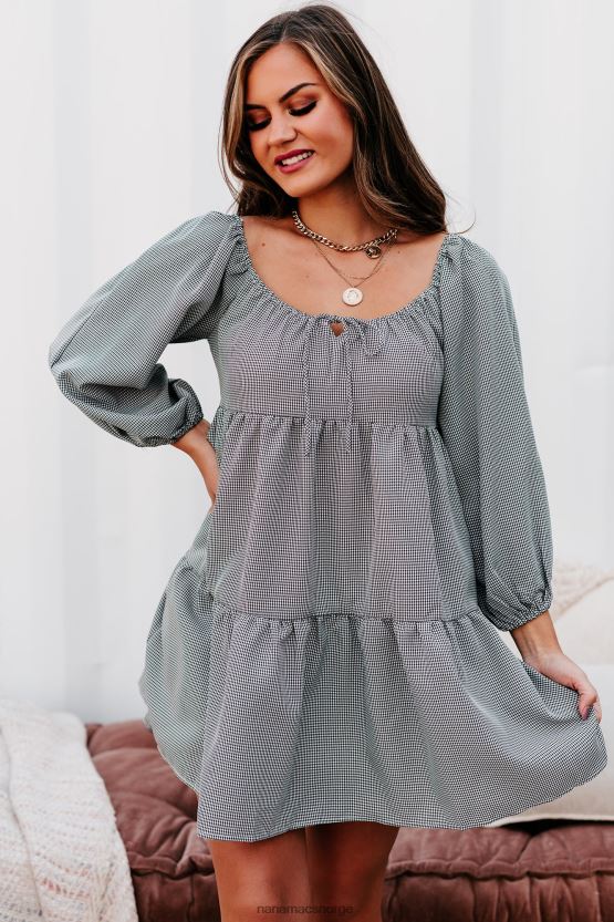 svart NanaMacs carlinn off-the-skulder lagdelt kjole 402NJ02463