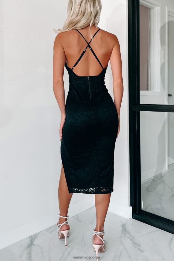 svart NanaMacs fungerende reservert blonde midikjole 402NJ02258