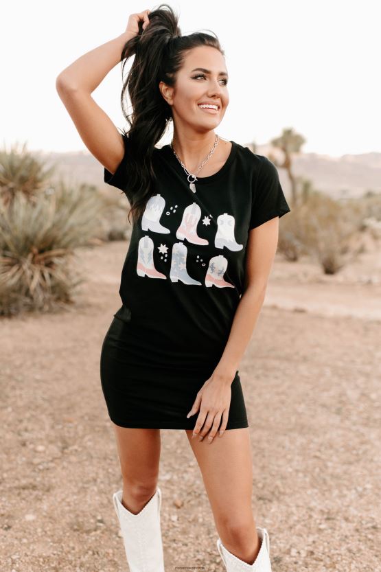 svart NanaMacs komme til scootin grafisk t-skjortekjole 402NJ03584