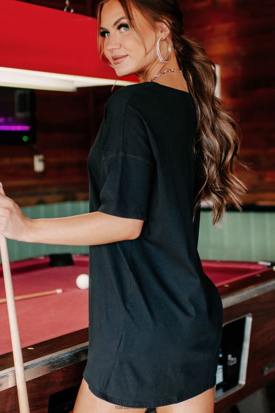 svart NanaMacs oversized t-skjortekjole 402NJ0612