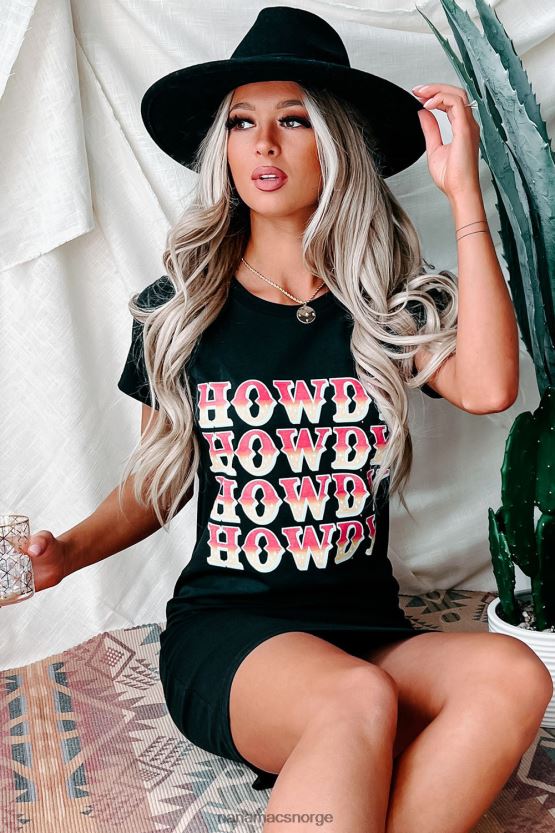 svart NanaMacs sier bare «hei» grafisk t-skjortekjole (svart) 402NJ03585