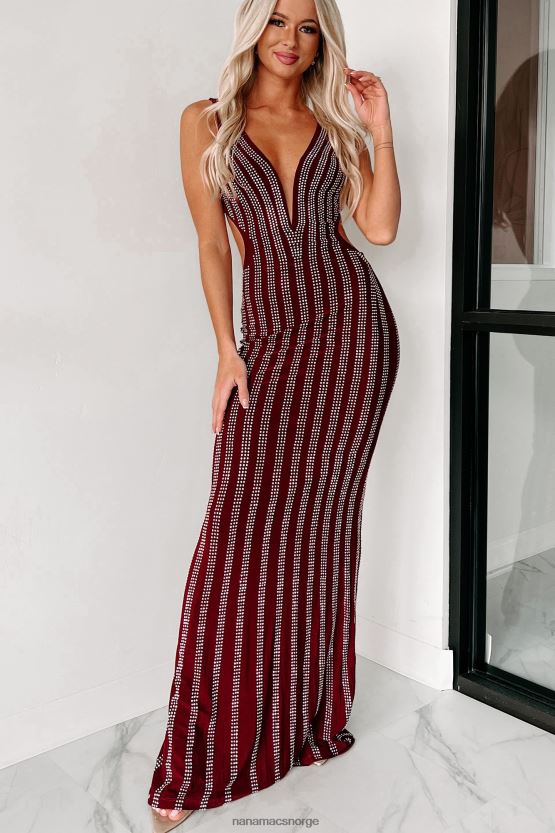 vin NanaMacs øyeblikk å gnistre rhinestone stripe kveldskjole 402NJ02371