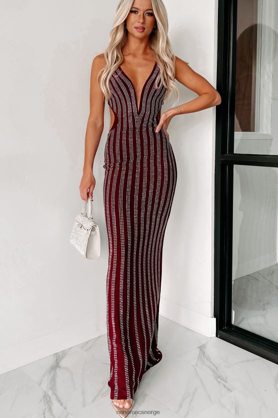 vin NanaMacs øyeblikk å gnistre rhinestone stripe kveldskjole 402NJ02371