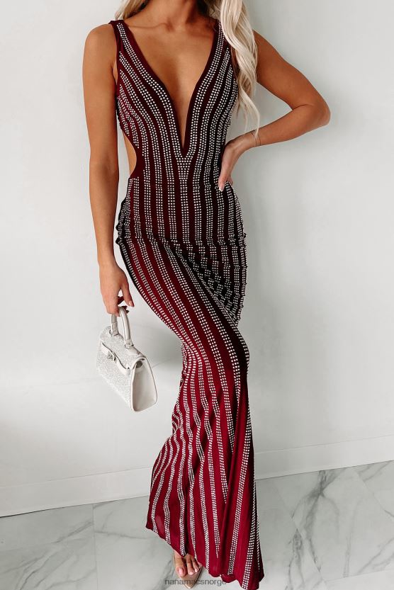 vin NanaMacs øyeblikk å gnistre rhinestone stripe kveldskjole 402NJ02371