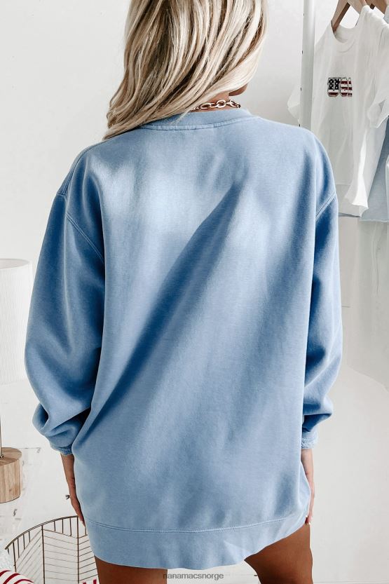 lyse blå NanaMacs ben drinkin vintage wash grafisk genser 402NJ01006