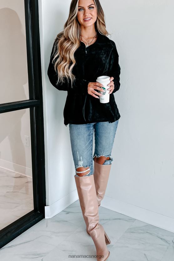 svart NanaMacs interessant perspektiv cordfløyelgenser 402NJ03813