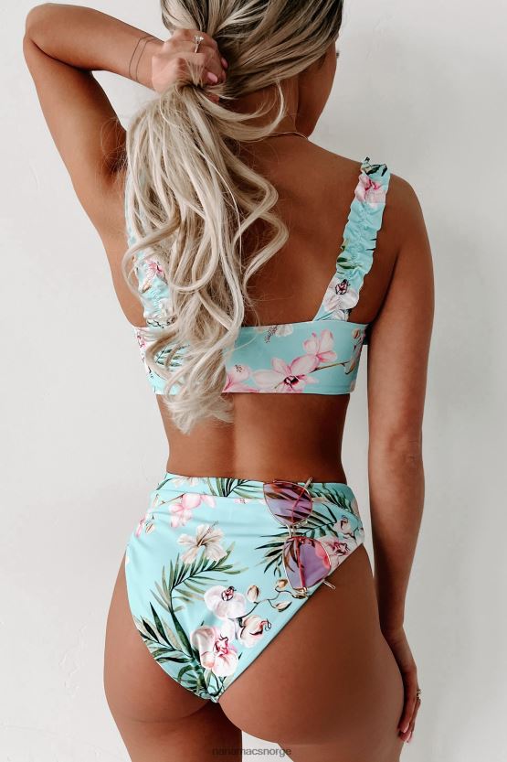 blå blomster NanaMacs strandliv floral bikinisett med volanger 402NJ03520