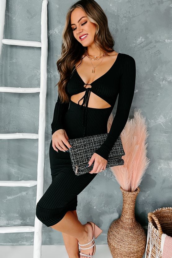 svart NanaMacs uendelig hengiven cut-out bodycon 402NJ02215