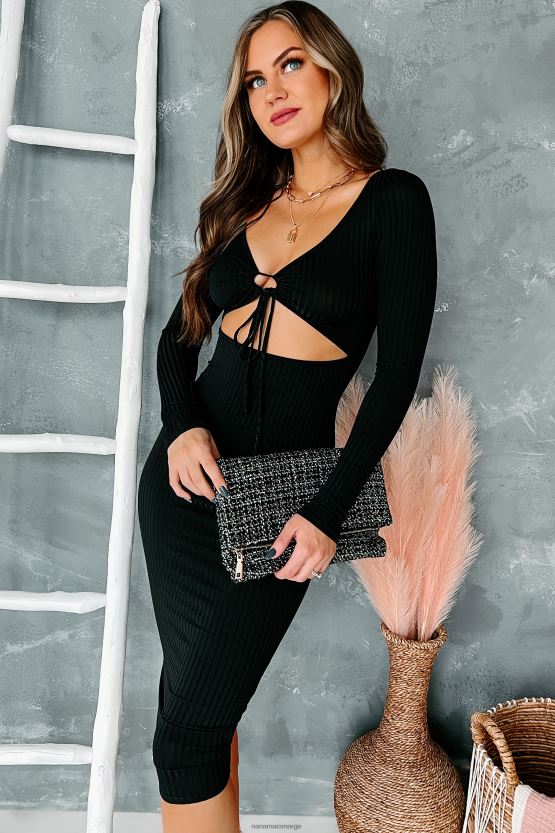 svart NanaMacs uendelig hengiven cut-out bodycon 402NJ02215