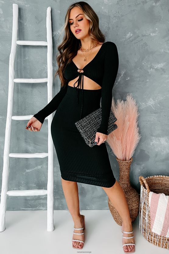 svart NanaMacs uendelig hengiven cut-out bodycon 402NJ02215