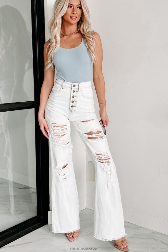 blågrå NanaMacs ribbet body med volangrem 402NJ0297