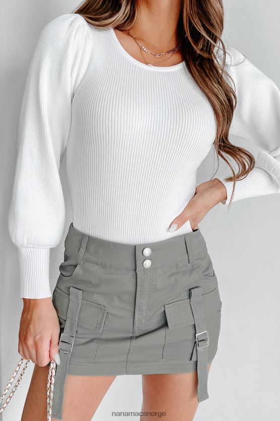 elfenbein NanaMacs nye mål ribbet ballongermet bodysuit 402NJ0373