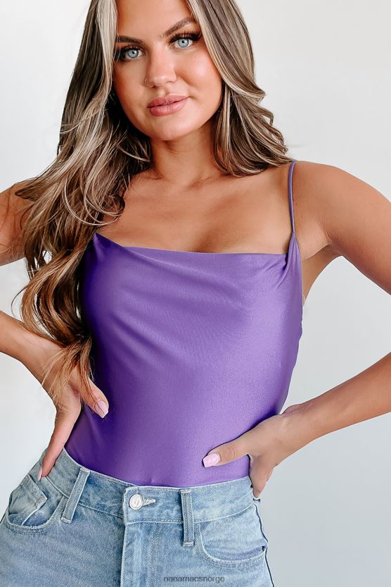fiolett NanaMacs i dine tanker cowl neck bodysuit 402NJ0448