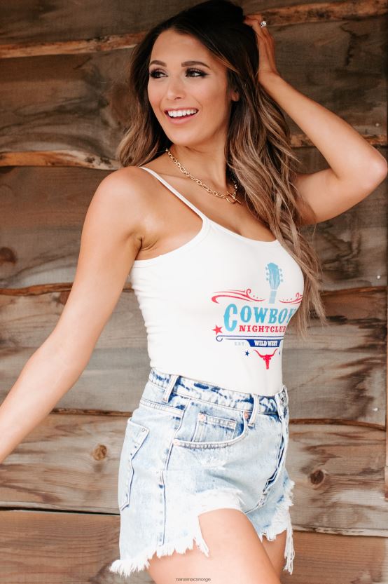 fransk vanilje NanaMacs grafisk bodysuit for cowboys nattklubb 402NJ03576