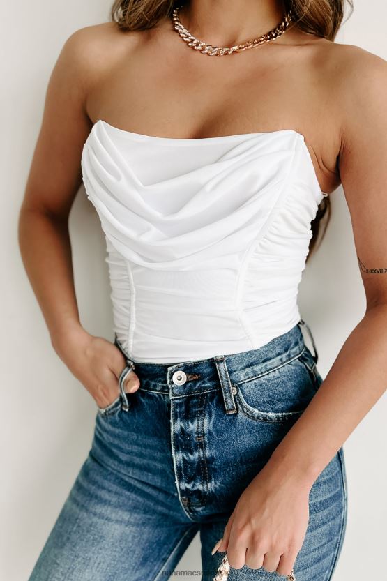 hvit NanaMacs aldri feil stroppeløs rynket body 402NJ0474