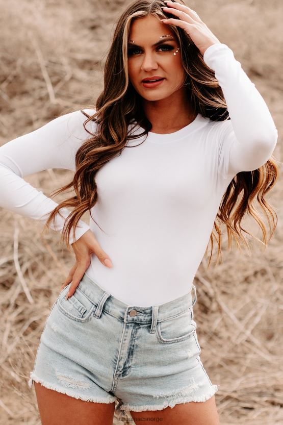 hvit NanaMacs flørter med enkelhet med lange armer 402NJ0304