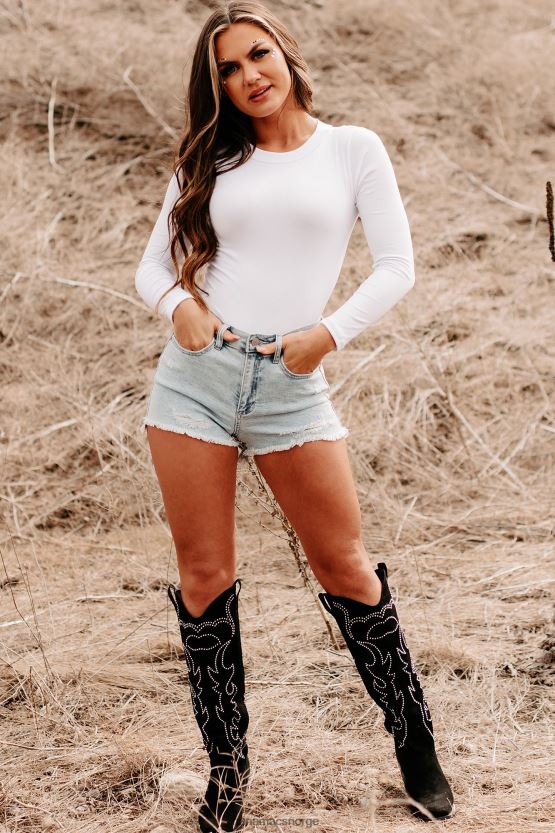 hvit NanaMacs flørter med enkelhet med lange armer 402NJ0304