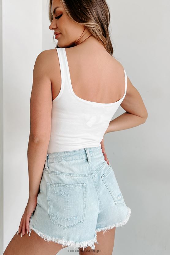 hvit NanaMacs hvis den ikke er ødelagt bodysuit med firkantet hals 402NJ0311