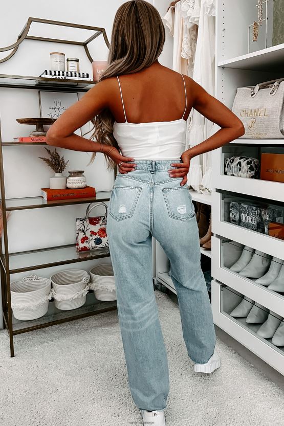 hvit NanaMacs små endringer metall ring tank bodysuit 402NJ0344