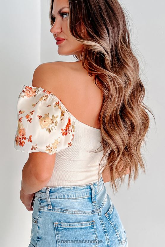 krem NanaMacs finne serenity floral puff sleeve bodysuit 402NJ0407