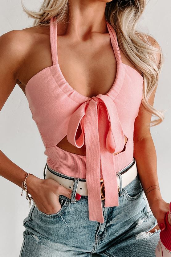 rødme NanaMacs behold selvtilliten ribbestrikket body med utskjæring i halsen 402NJ0438