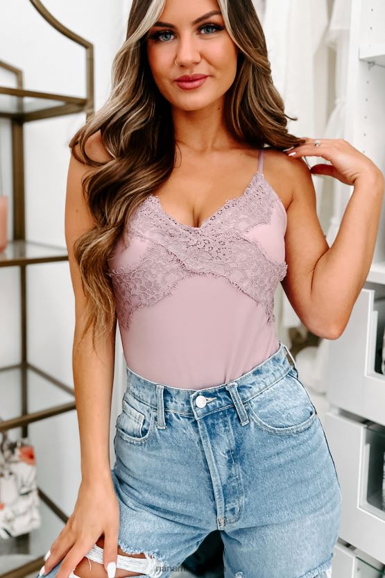 støvete lavendel NanaMacs tour byen polstret blonder detaljert bodysuit 402NJ0444