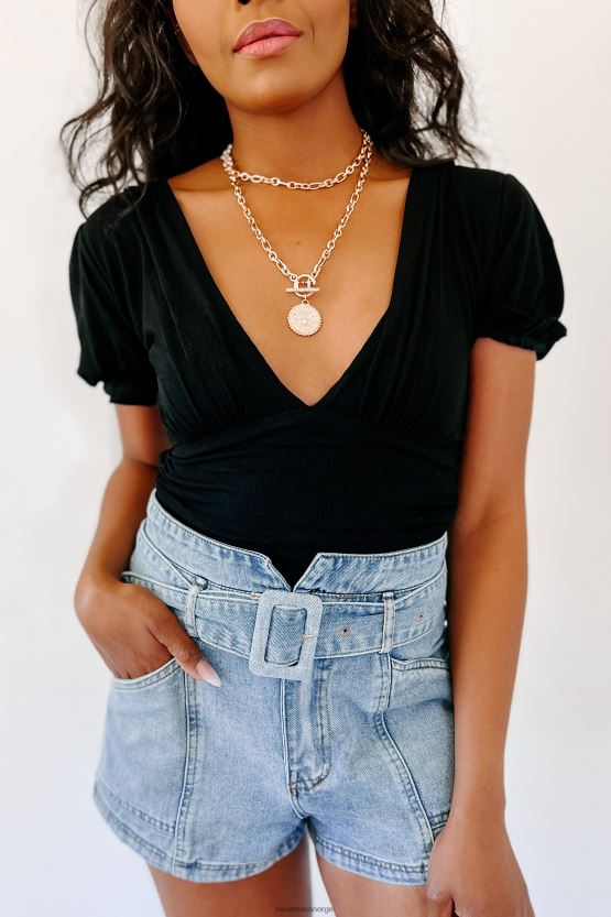 svart NanaMacs dristig fremskritt med puffermer med knytebakover 402NJ0346