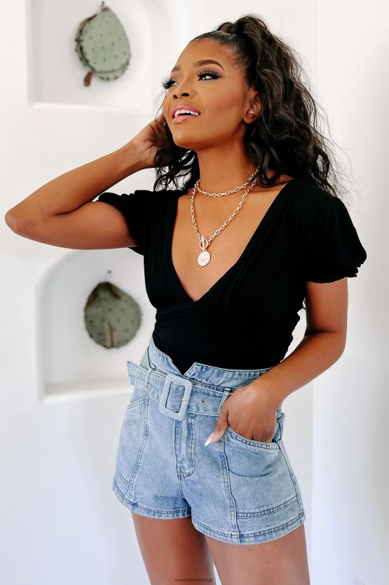 svart NanaMacs dristig fremskritt med puffermer med knytebakover 402NJ0346