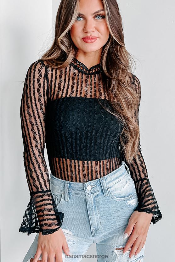 svart NanaMacs følelse av sødme blonder bodysuit 402NJ0375